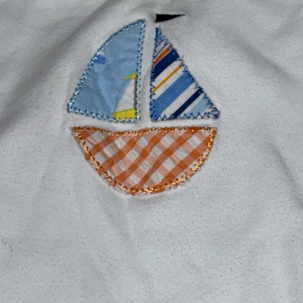 White Baby Gown with Sailboat Design - Picture 2 of 3